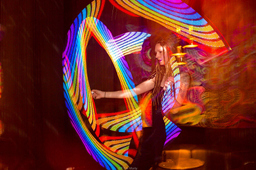 LED poi - female performer
