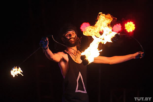 fire dancing performance