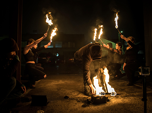 fiera flow at dragon mill fire jam, group performance