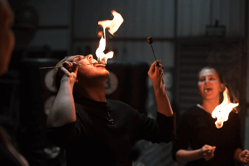 master fire eating class