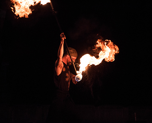 fire contact staff live performance fire dancing