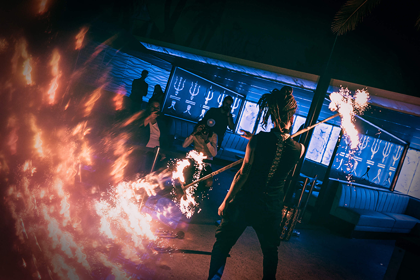 Fire Entertainment at Atlantis Bar and Lounge Fire Performance, Firephotography by Frazer Dempsey