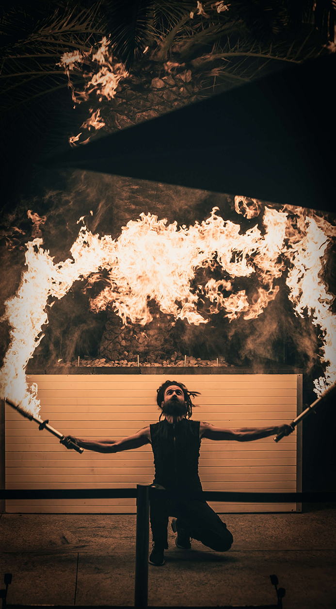Fire Entertainment at Atlantis Bar and Lounge Fire Performance, Firephotography by Frazer Dempsey