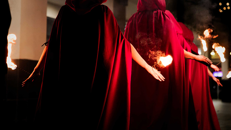 Fire performance at UNSEEN Winter Solstice Fire Festival 2023, event by Dragon Mill, Light Square, Adelaide, photo by Bill J Pearce