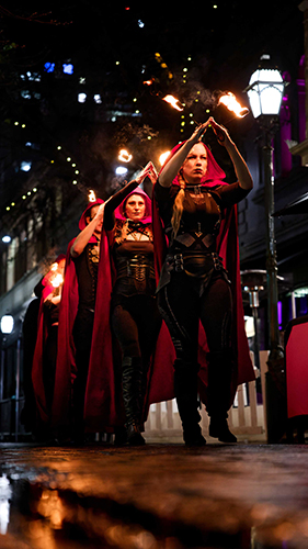 Fire performance at UNSEEN Winter Solstice Fire Festival 2023, event by Dragon Mill, Light Square, Adelaide, photo by Bill J Pearce