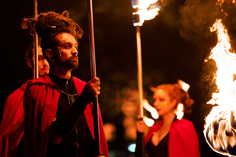 Fire performance at UNSEEN Winter Solstice Fire Festival 2023, event by Dragon Mill, Light Square, Adelaide, photo by Bill J Pearce
