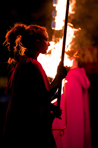 Fire performance at UNSEEN Winter Solstice Fire Festival 2023, event by Dragon Mill, Light Square, Adelaide, photo by Bill J Pearce