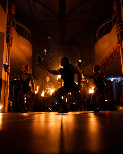Fire performance at UNSEEN Winter Solstice Fire Festival 2023, event by Dragon Mill, Light Square, Adelaide, photo by Bill J Pearce