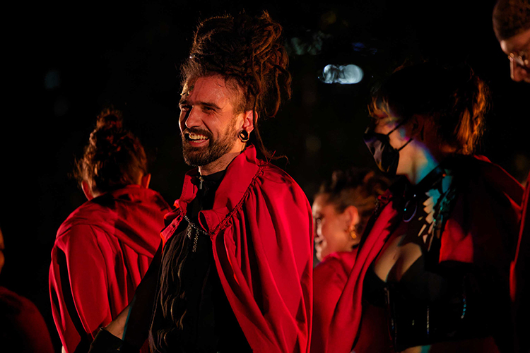 Fire performance at UNSEEN Winter Solstice Fire Festival 2023, event by Dragon Mill, Light Square, Adelaide, photo by Bill J Pearce
