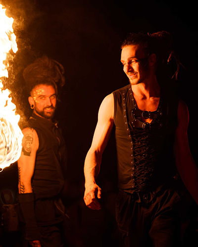 Fire performance at UNSEEN Winter Solstice Fire Festival 2023, event by Dragon Mill, Light Square, Adelaide, photo by Bill J Pearce