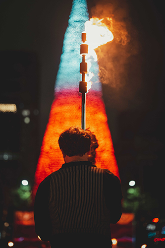 Fire performance at EMPYRE Fire Festival 2022, event by Dragon Mill, Victoria Square, Adelaide, photo by Castleforge Photography