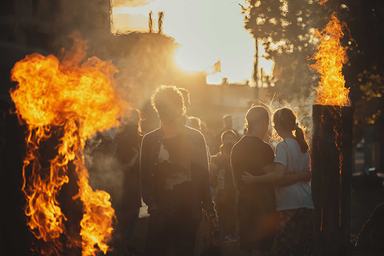 Fire performance at EMPYRE Fire Festival 2022, event by Dragon Mill, Victoria Square, Adelaide, photo by Castleforge Photography