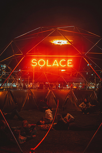 Fire performance at UNSEEN Winter Solstice Fire Festival 2023, event by Dragon Mill, Light Square, Adelaide, photo by Castleforge Photography