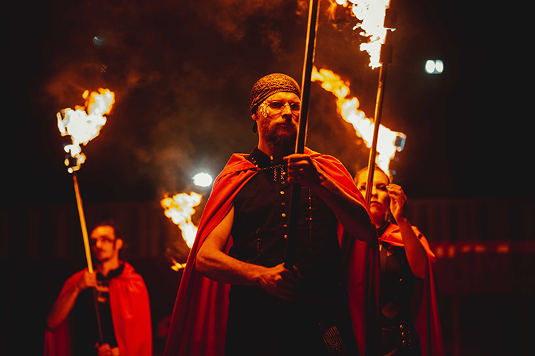 Fire performance at UNSEEN Winter Solstice Fire Festival 2023, event by Dragon Mill, Light Square, Adelaide, photo by Castleforge Photography