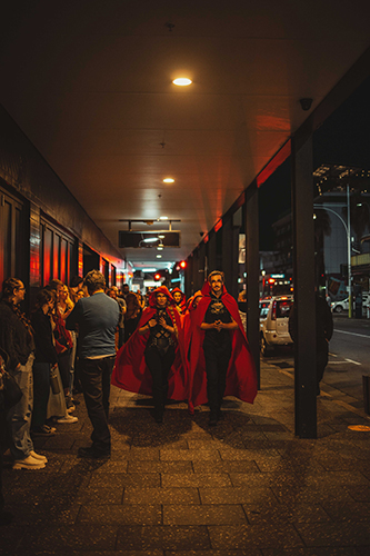 Fire performance at UNSEEN Winter Solstice Fire Festival 2023, event by Dragon Mill, Light Square, Adelaide, photo by Castleforge Photography