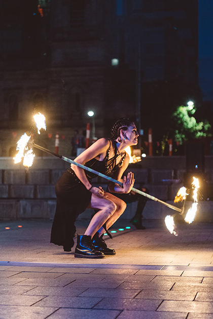 Empyre 2020 Fire Festival, Victoria Square Adelaide, photo by Nick Astanei