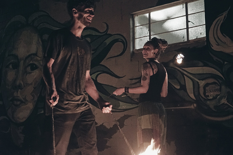 happy people burning things