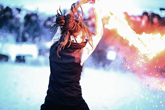 Sword at Pyeongchang Winter Olympic Cultural Event - Fire Art Festa - Gyeongpo, South Korea, Gangneung