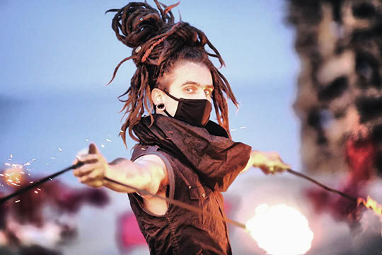 Poi at Pyeongchang Winter Olympics Cultural Event - Fire Art Festa - Gyeongpo, South Korea, Gangneung