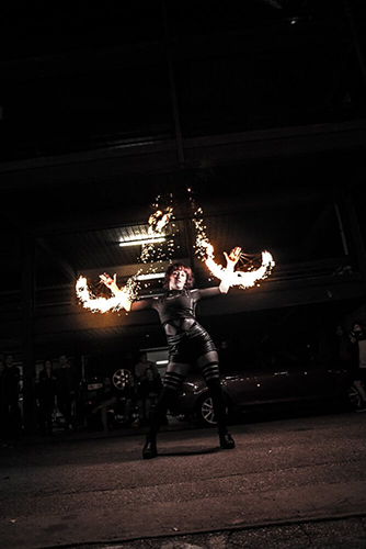 Fan costume Entertainment at The Market Shed on Holland Fire Performance, Fire Dancing at Twilight market Suzanne Elliot Photography