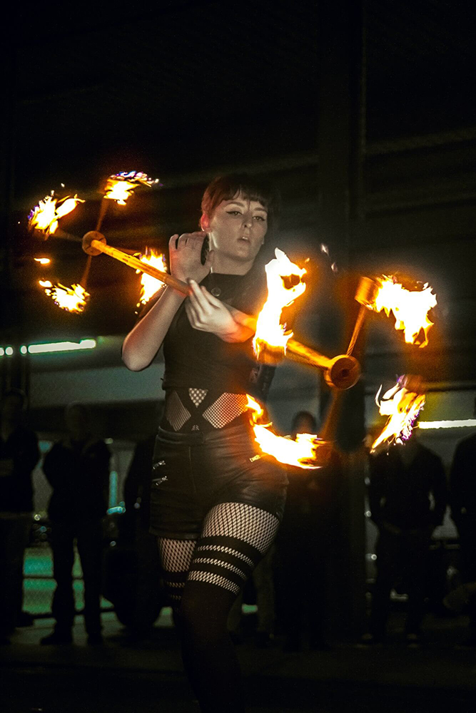 Dragon Staff Fire Entertainment at The Market Shed on Holland Fire Performance, Fire Dancing at Twilight market Suzanne Elliot Photography