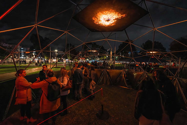 Fire performance at UNSEEN Winter Solstice Fire Festival 2023, event by Dragon Mill, Light Square and West End, Adelaide, photo by TYR.Explorer