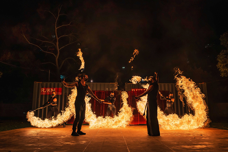 Fire performance at UNSEEN Winter Solstice Fire Festival 2023, event by Dragon Mill, Light Square and West End, Adelaide, photo by TYR.Explorer