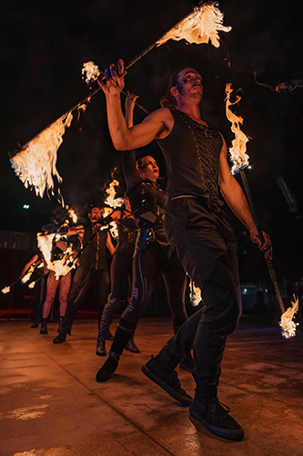 Fire performance at UNSEEN Winter Solstice Fire Festival 2023, event by Dragon Mill, Light Square and West End, Adelaide, photo by TYR.Explorer