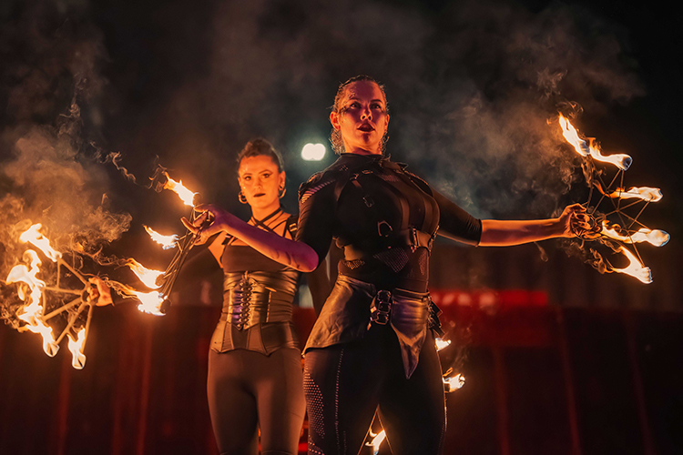 Fire performance at UNSEEN Winter Solstice Fire Festival 2023, event by Dragon Mill, Light Square and West End, Adelaide, photo by TYR.Explorer