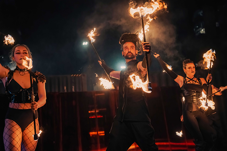 Fire performance at UNSEEN Winter Solstice Fire Festival 2023, event by Dragon Mill, Light Square and West End, Adelaide, photo by TYR.Explorer