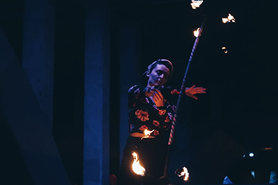 Nyx - Sragon Staff Spinning - Local Fire Jam